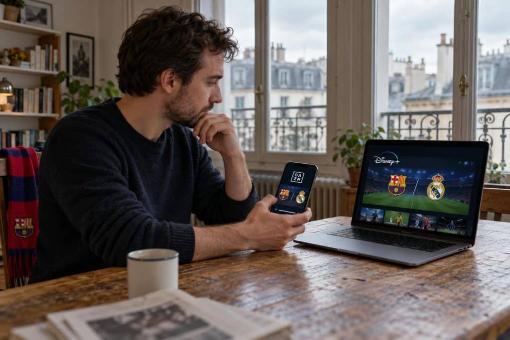 DAZN y Disney+ en pantalla para ver el Barça-Real en Francia