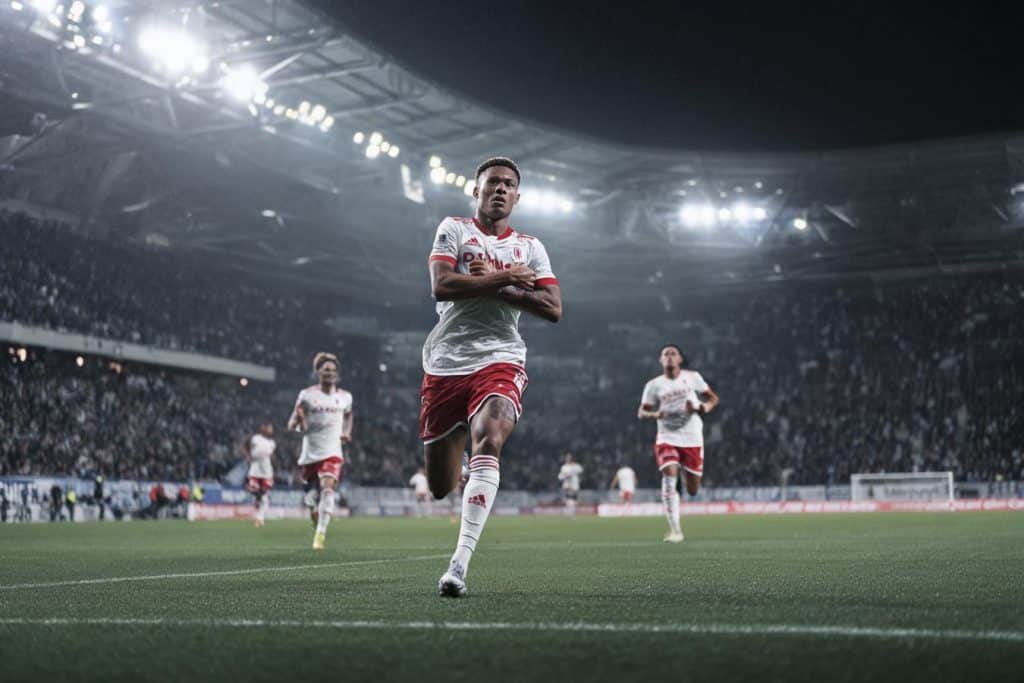 endrick celebra golazo con lyon