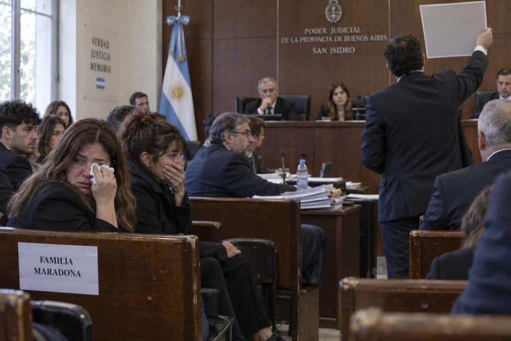 Diego Maradona en una imagen vinculada al juicio de San Isidro
