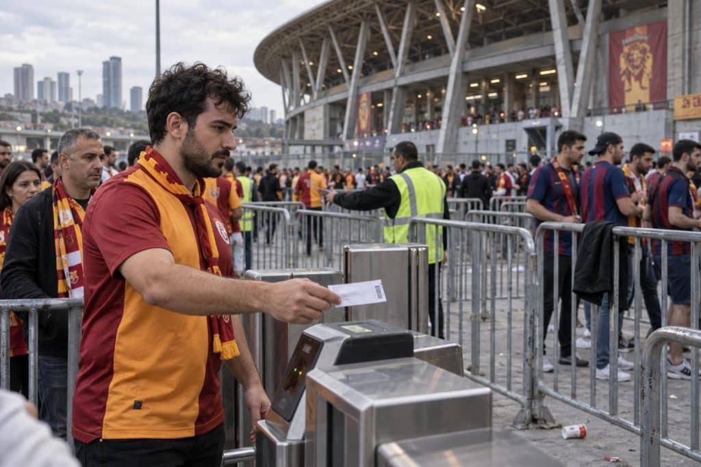 Gradas del Rams Park ante el duelo entre Galatasaray y Barcelona