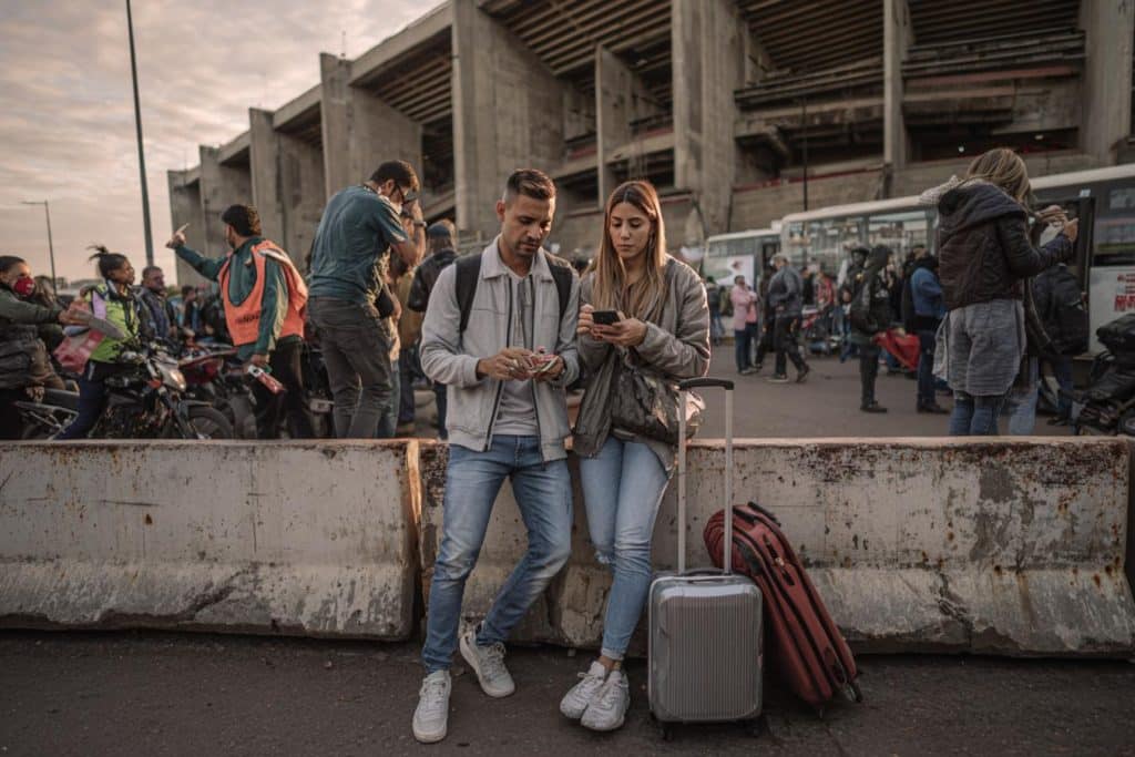 hinchas en estadio argentino