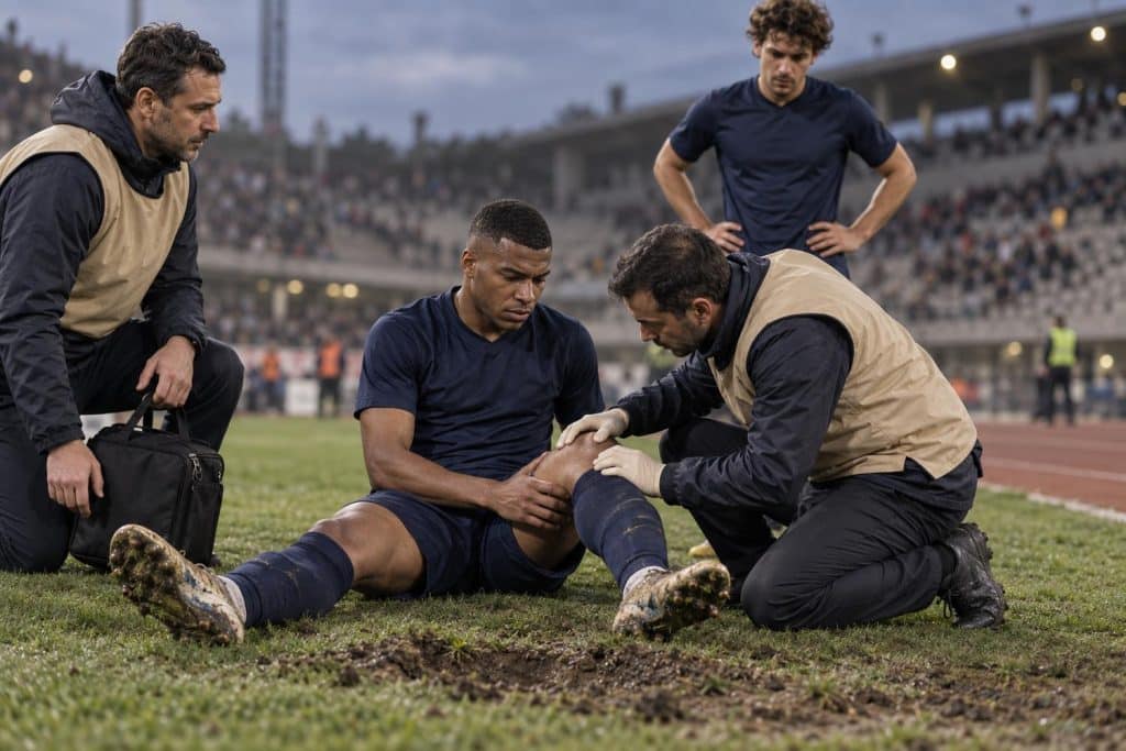 lesion de mbappe por cesped de izmit