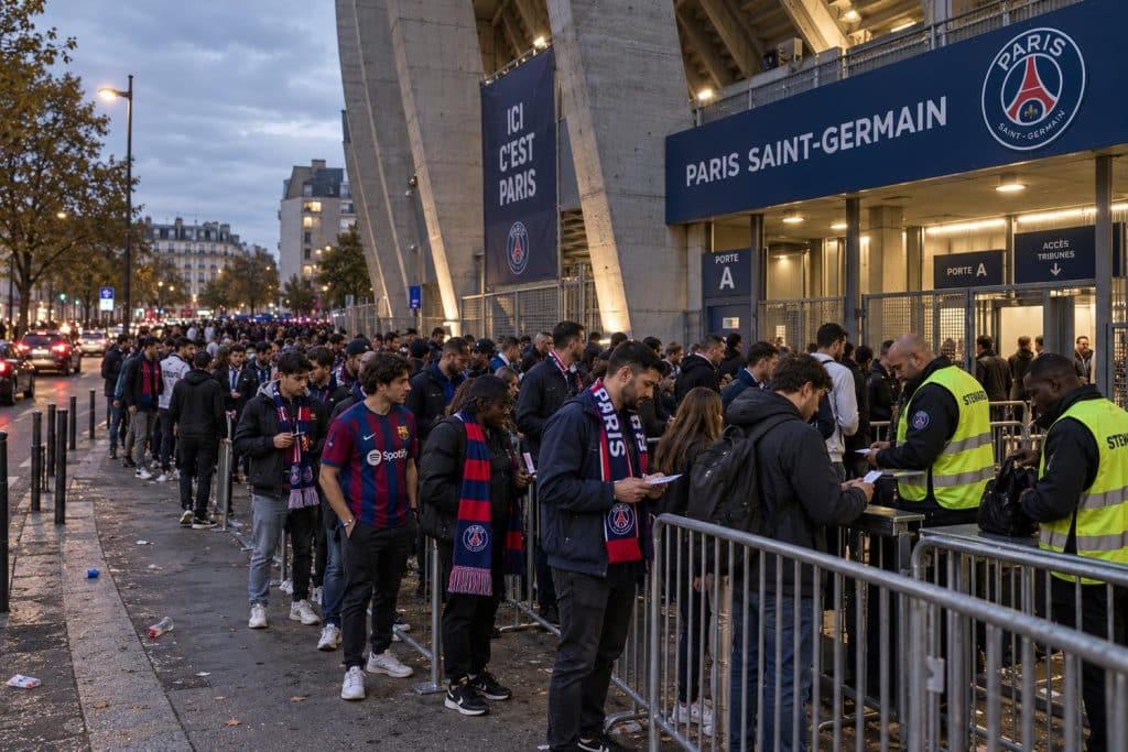 Aficionados ante el Parc des Princes para el PSG-Barça