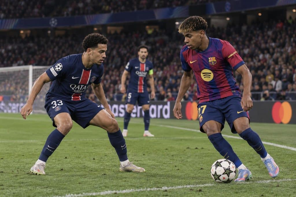 Luis Enrique y Zaïre-Emery ante la posible baja de Nuno Mendes