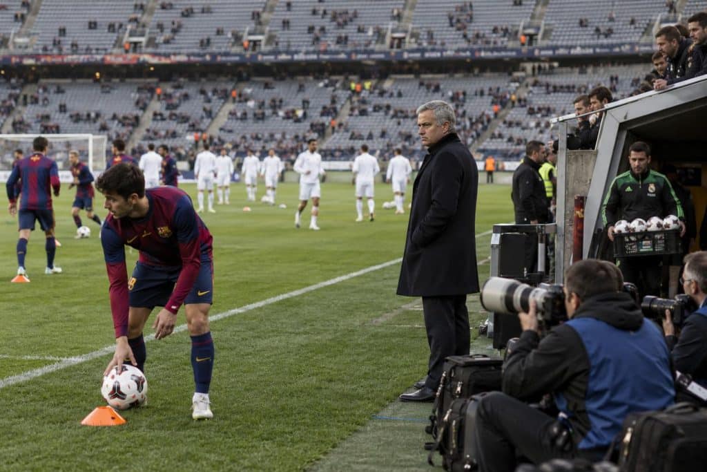 José Mourinho antes del clásico entre Barça y Real Madrid