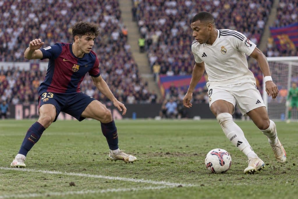 Pau Cubarsí con el Barça antes del Clásico ante Mbappé