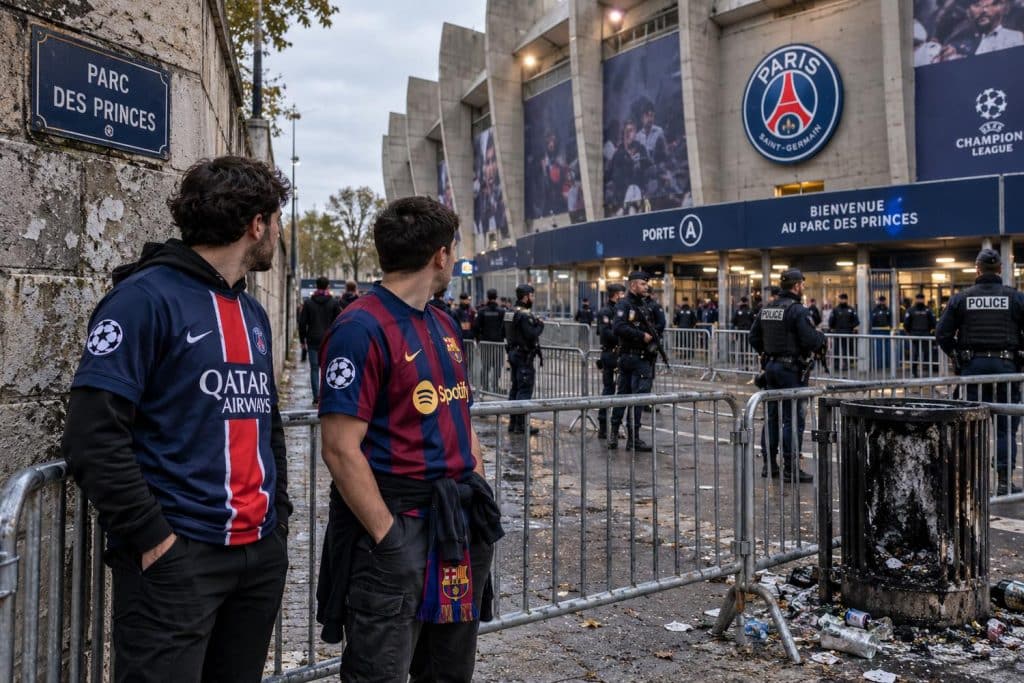 Vista del estadio del PSG antes del duelo con el Barça en París