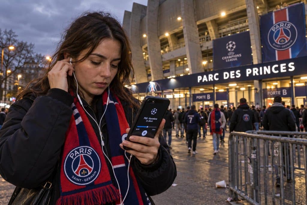 PSG y Barça junto a un micrófono para seguir el duelo sin imágenes