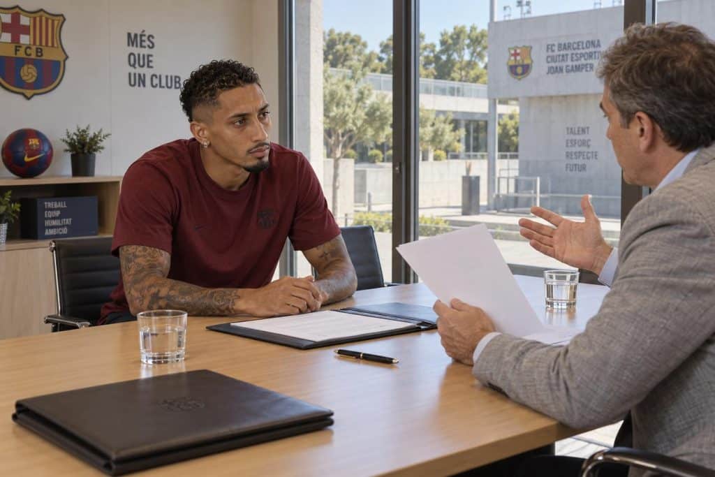 Raphinha y su renovación con el Barça, pendiente de detalles