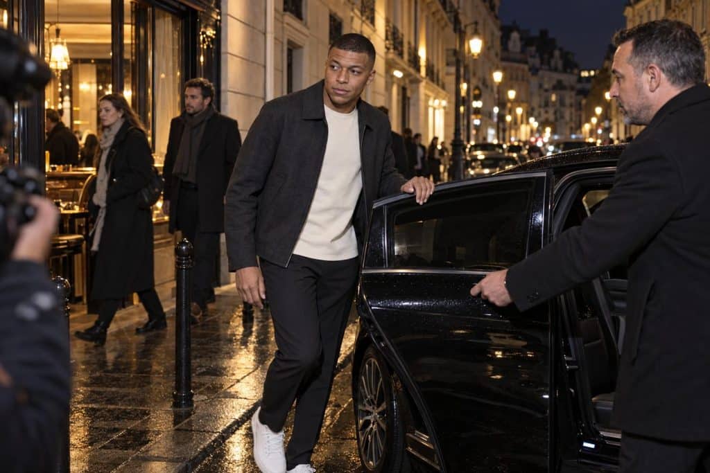 Kylian Mbappé en París durante su recuperación de una lesión