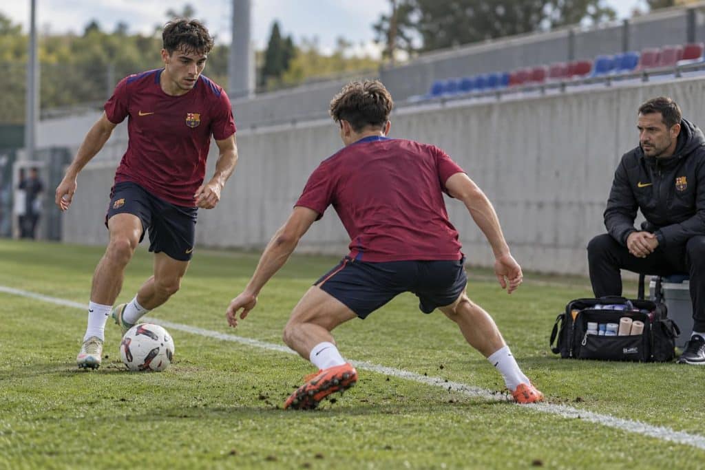 Xavi Espart con la camiseta del Barça antes del clásico